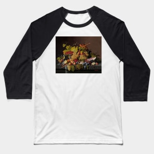 Still Life with Fruit and Bird's Nest by Severin Roesen Baseball T-Shirt